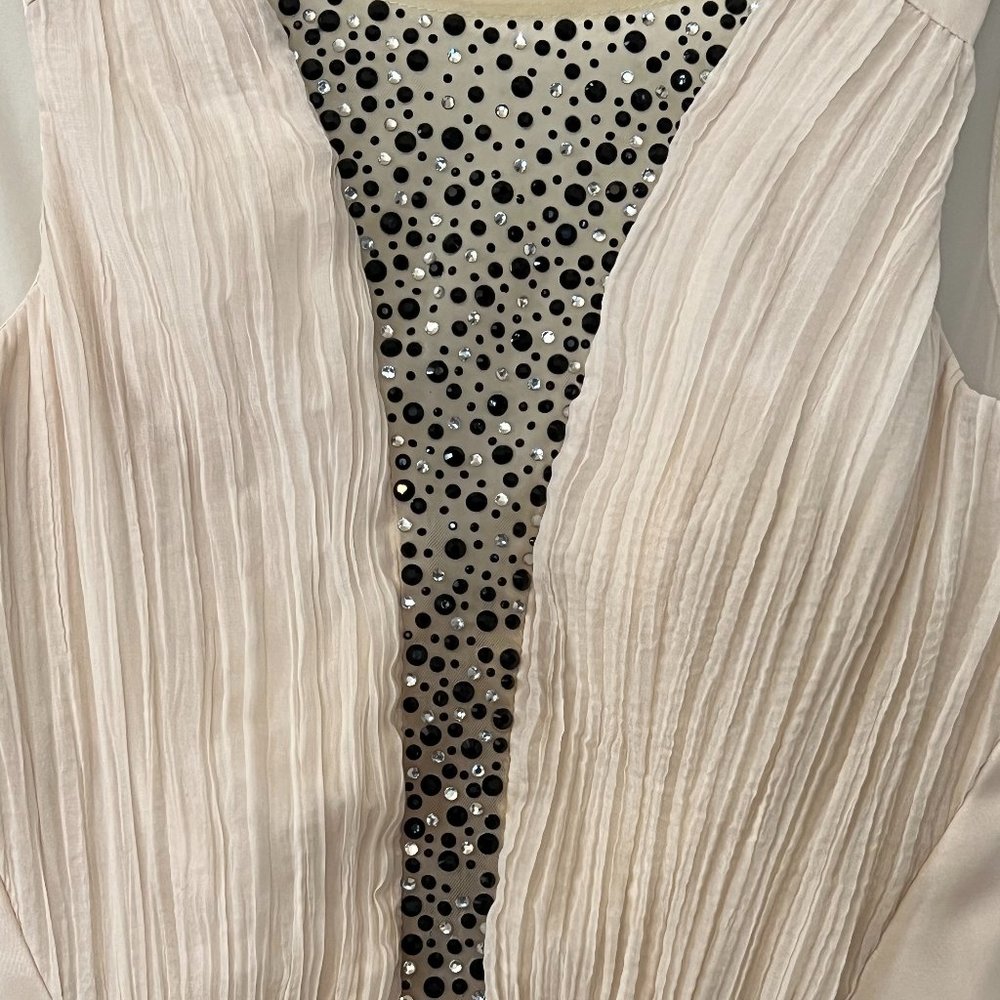 Chi Chi London Cream Evening Gown US 4 Mesh Formal Dress Prom Wedding Party - Picture 6 of 13
